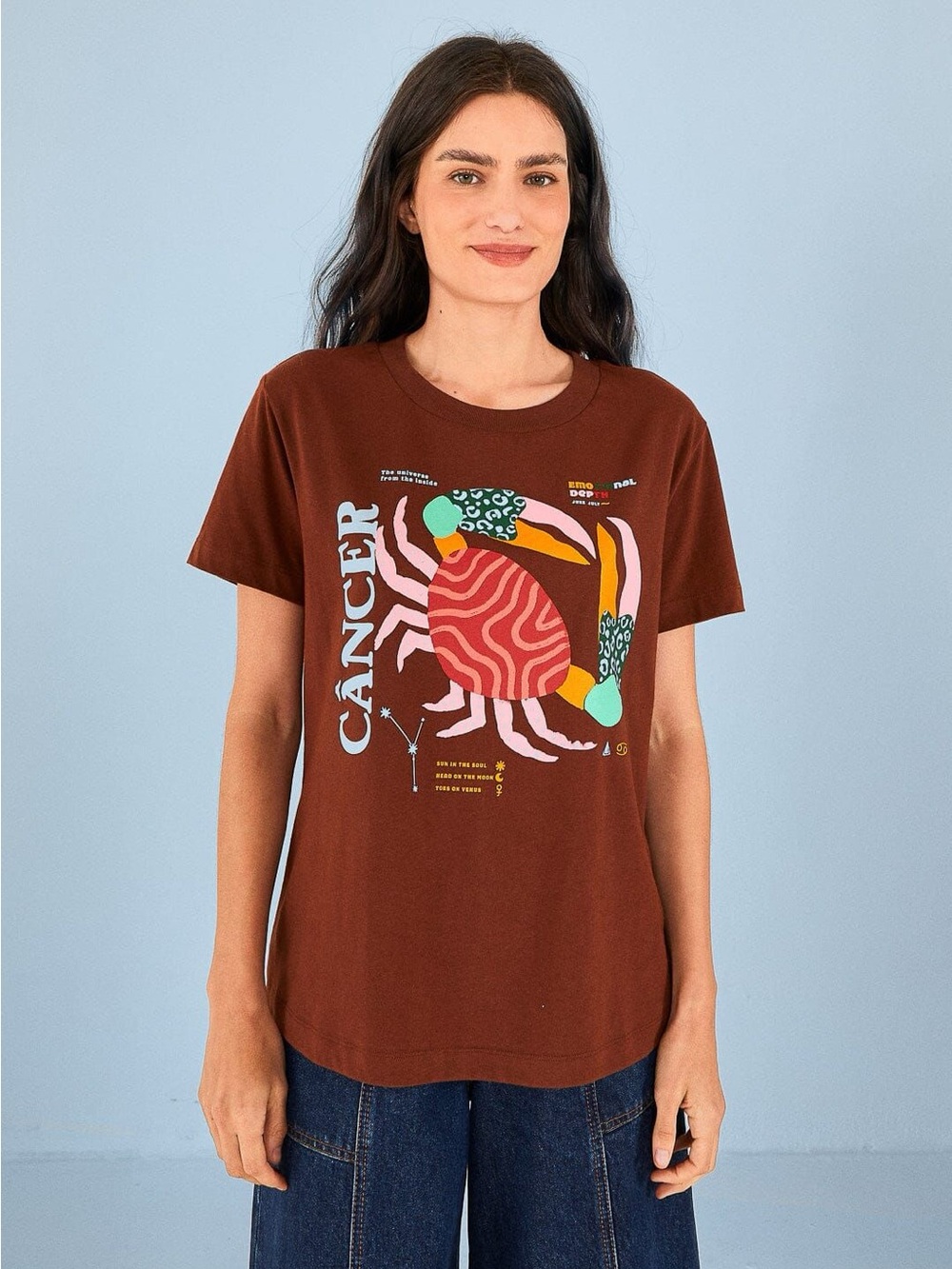 New Farm Rio Horoscope Cancer Zodiac Graphic Print Organic Cotton T-shirt Large